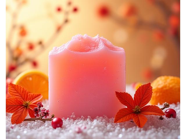 季節の飾りつけがされた限定石鹸